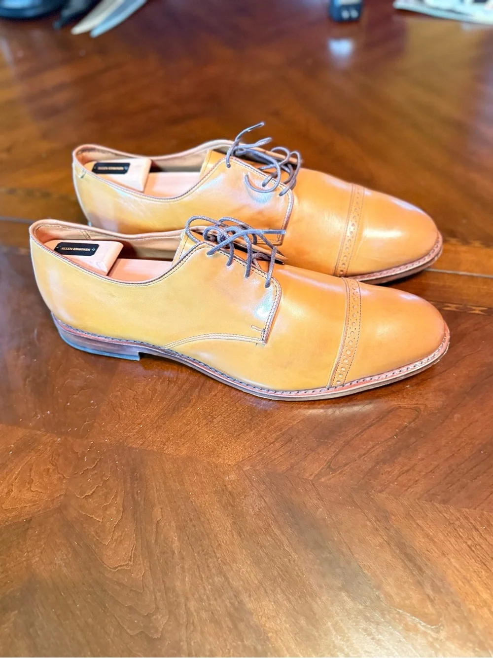 Allen Edmonds Tan Cap-Toe Derby Dress Shoes